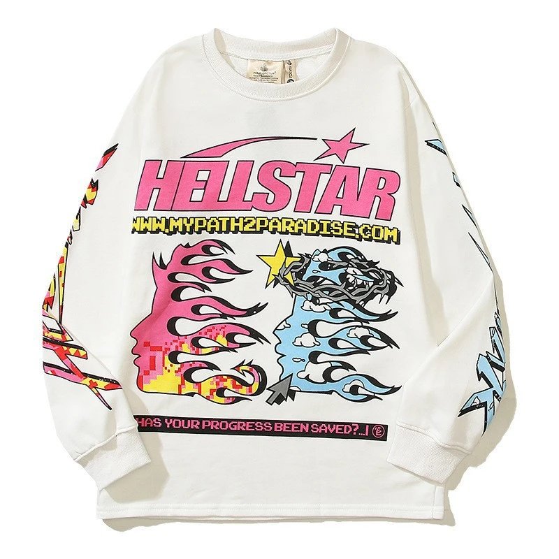 Hellstar Sports Black Graphic Print Streetwear Sweatshirt