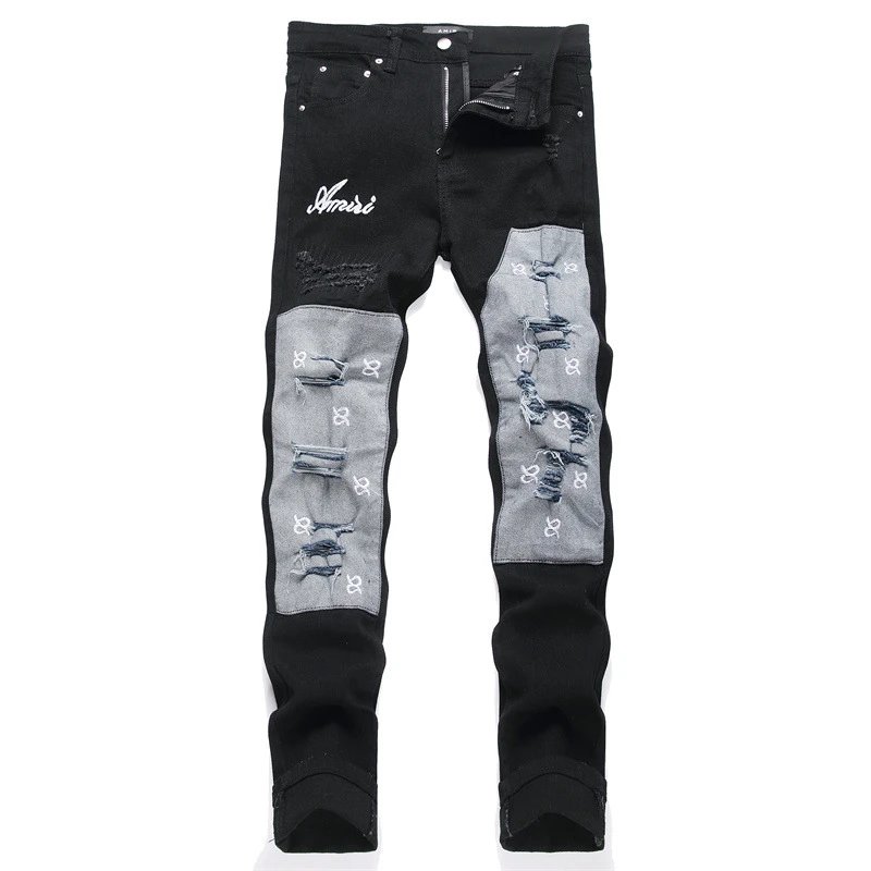 Philipp Plein x Bandana Print Distressed Black Jeans - 3