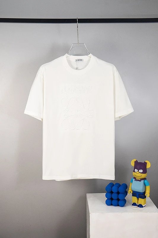 Loewe T-Shirt White Embroidered Logo Casual
