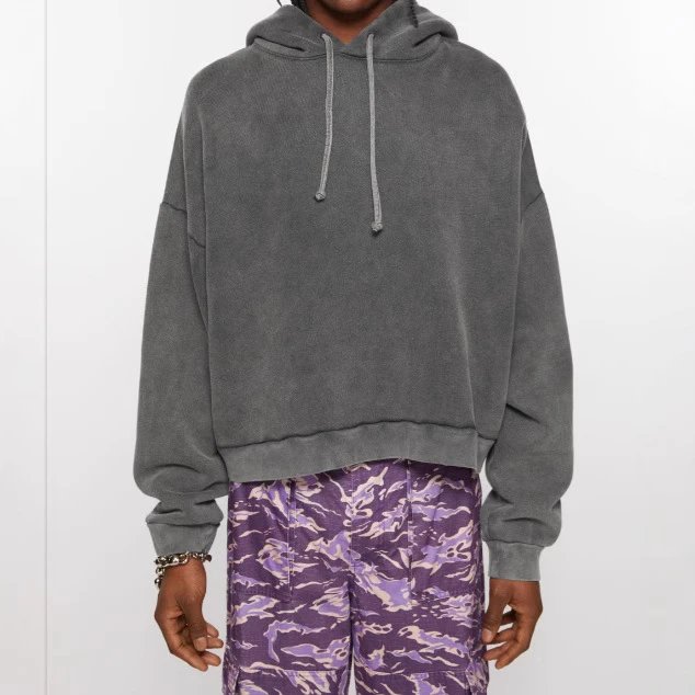 Grey Oversized Hooded Sweatshirt Casual