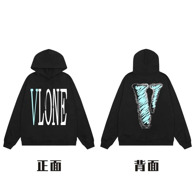 Vlone Black Smoke Print Hooded Sweatshirt