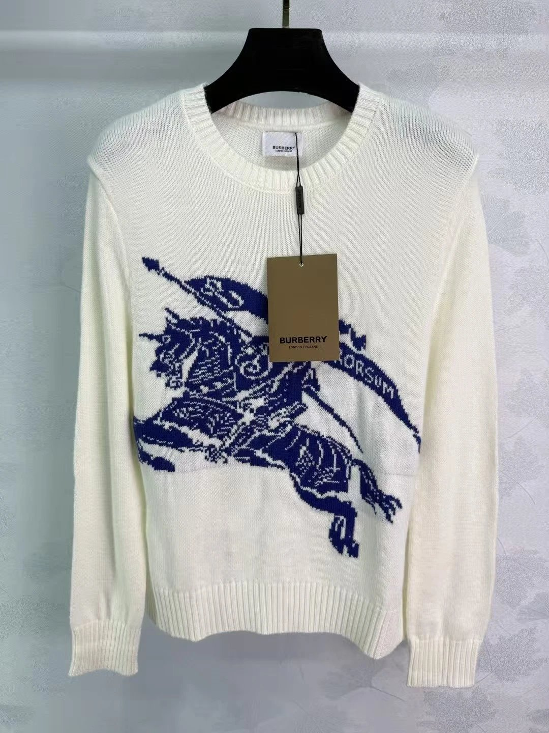Burberry Knight Intarsia Knit Sweater Black - 4