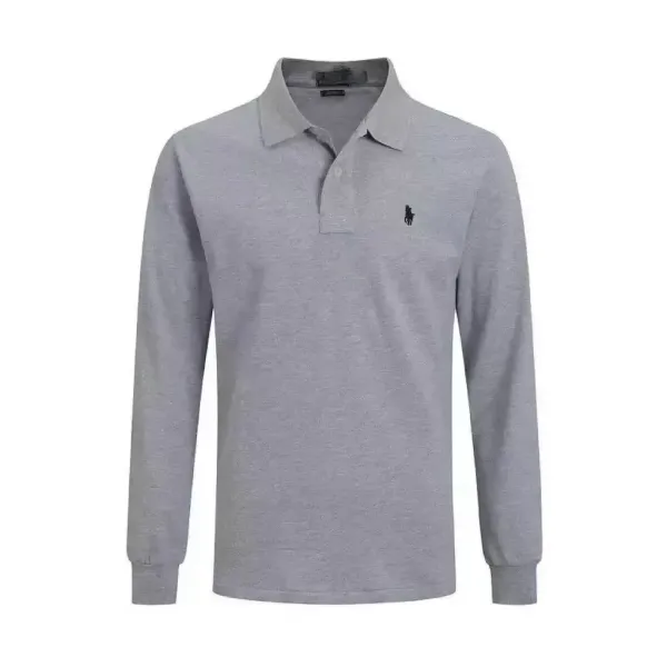 Ralph Lauren Classic Fit Long Sleeve Polo Gray - 6