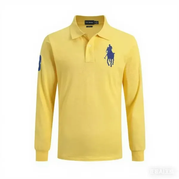 Ralph Lauren Big Pony Long Sleeve Polo Yellow - 1