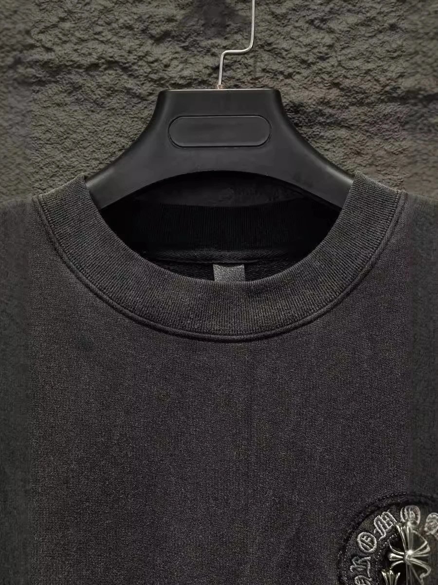 Chrome Hearts Black Embroidered Logo Crewneck Sweatshirt