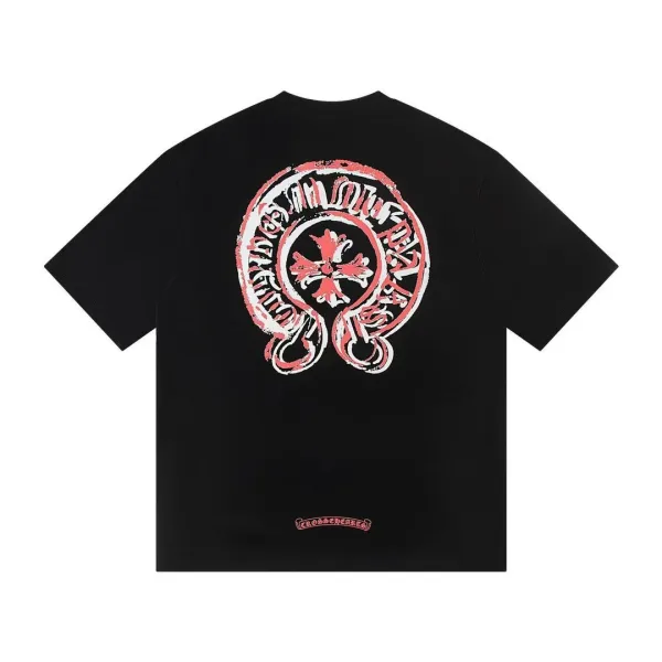 Chrome Hearts Cross Logo Distressed Print Black T-Shirt - 1