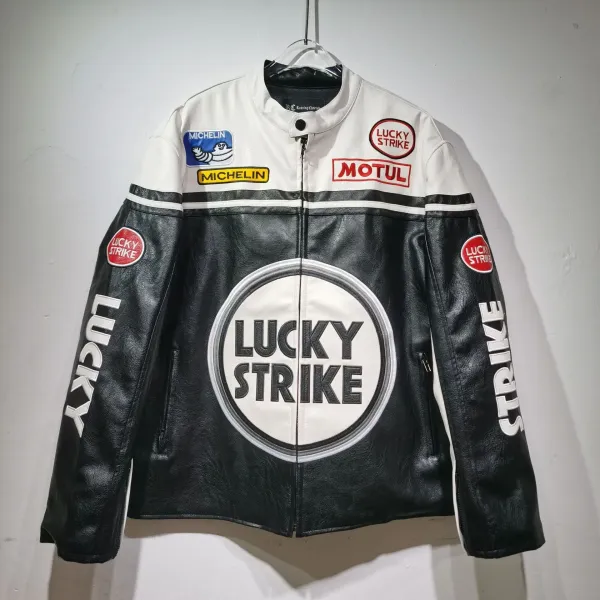 Running Cheetahs x Ferrari Racing Leather Jacket Black Red - 6