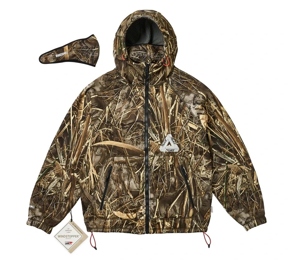 Palace Camo Print Brown Hooded Outdoor Jacket
