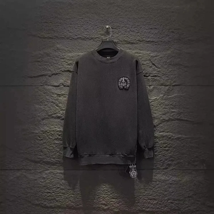 Chrome Hearts Cross Embroidered Sweatshirt for Men - Fashionable Crew Neck Sweatshirt