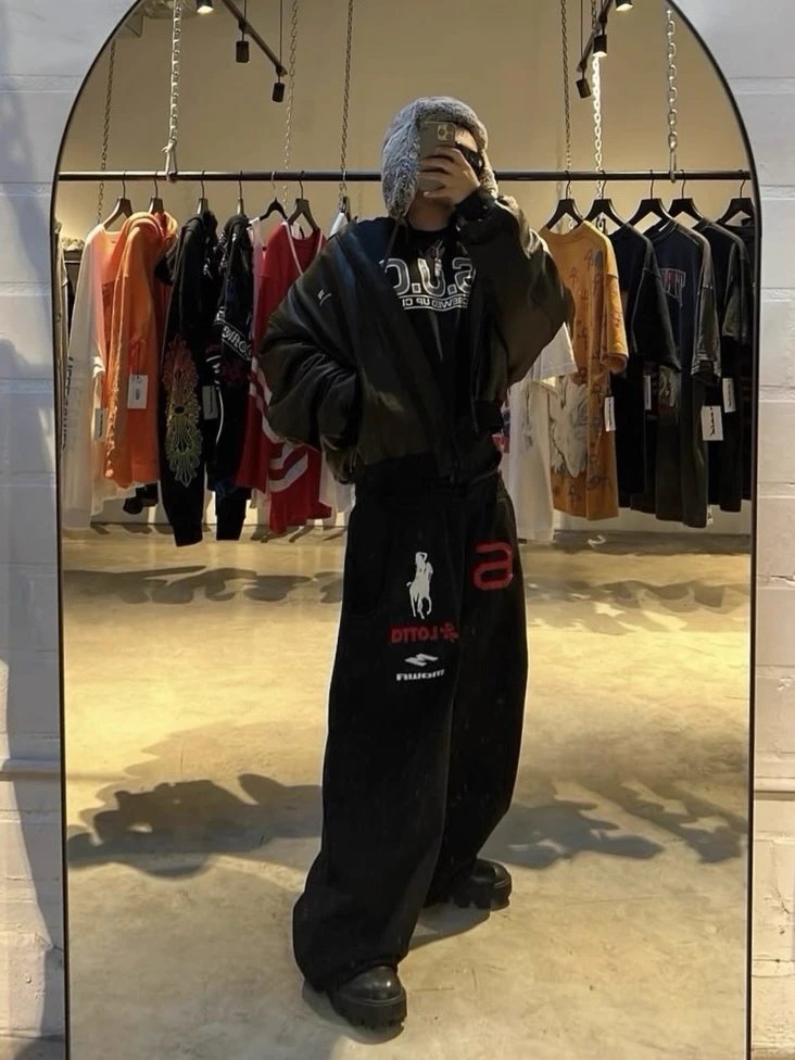 Polo Ralph Lauren Black Logo Print Casual Pants
