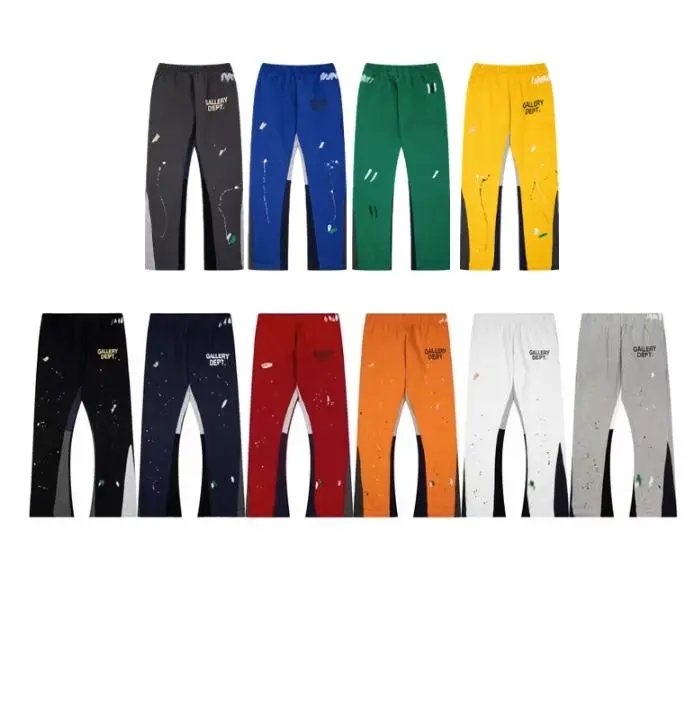 Gallery Dept Hand-Painted Ink-Spliced Drawstring Casual Trousers
