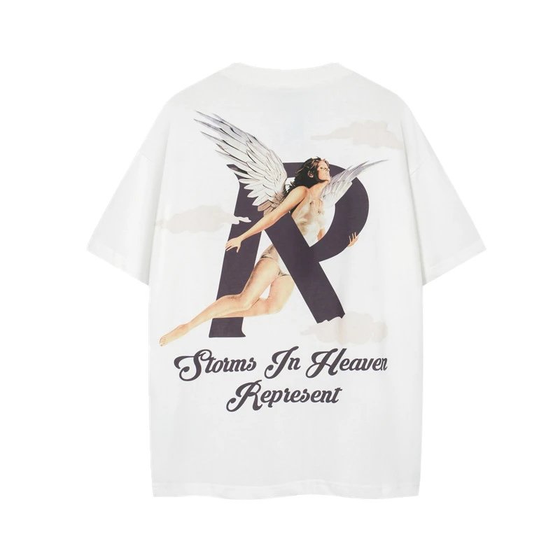 Represent Washed Distressed Streetwear Short-Sleeved T-Shirt
