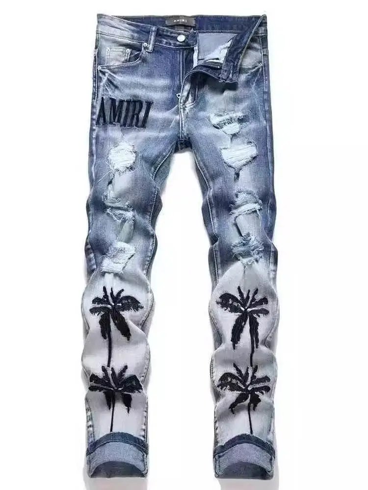 Amiri Mira Patch Distressed Slim Fit Jeans - 4