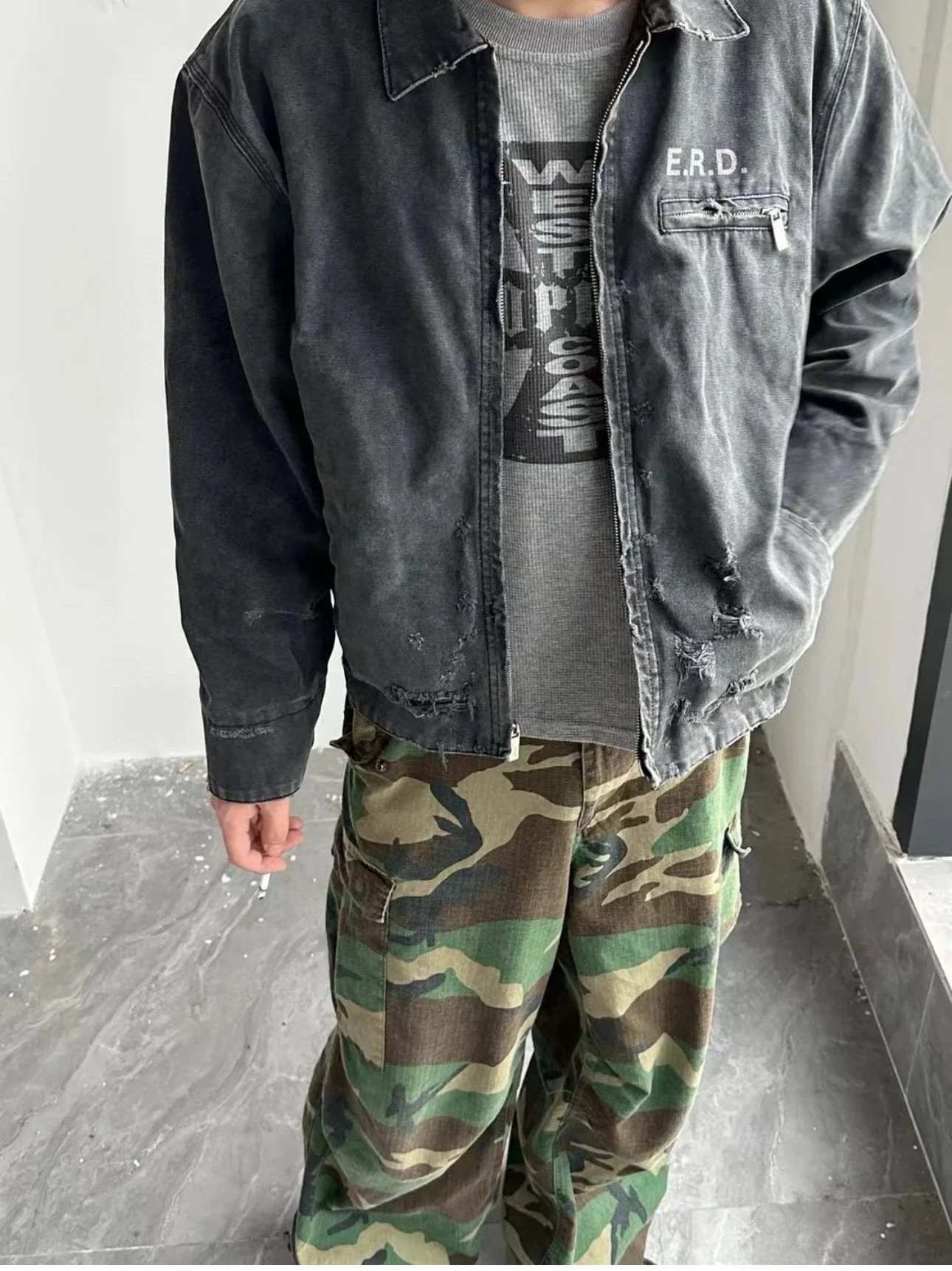 Distressed Denim Jacket