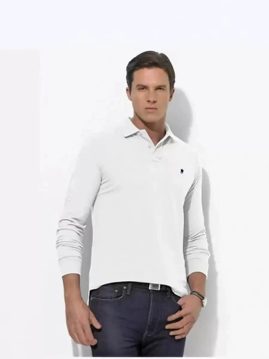 Ralph Lauren Classic Fit Long Sleeve Polo Gray - 3