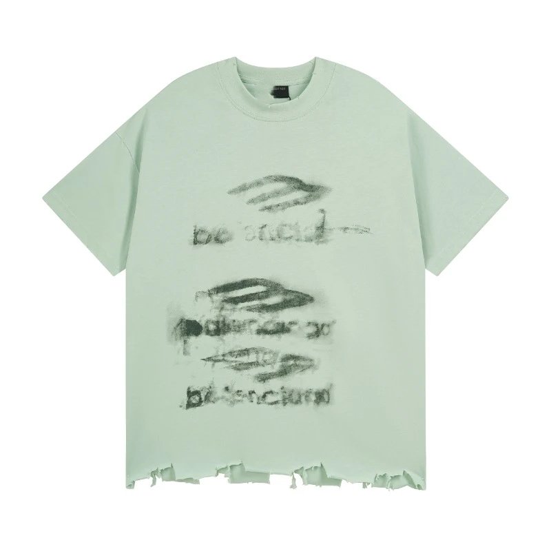 Balenciaga Distressed Graffiti Loose Fit Short Sleeve T-Shirt