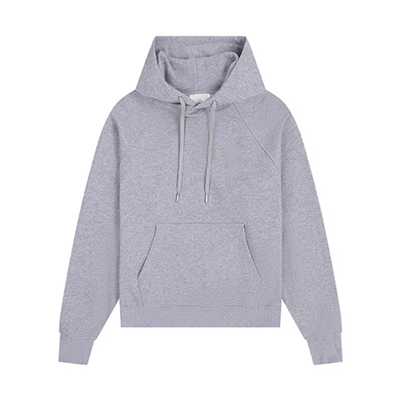 Ami Paris Light Blue Heart Logo Oversized Hoodie