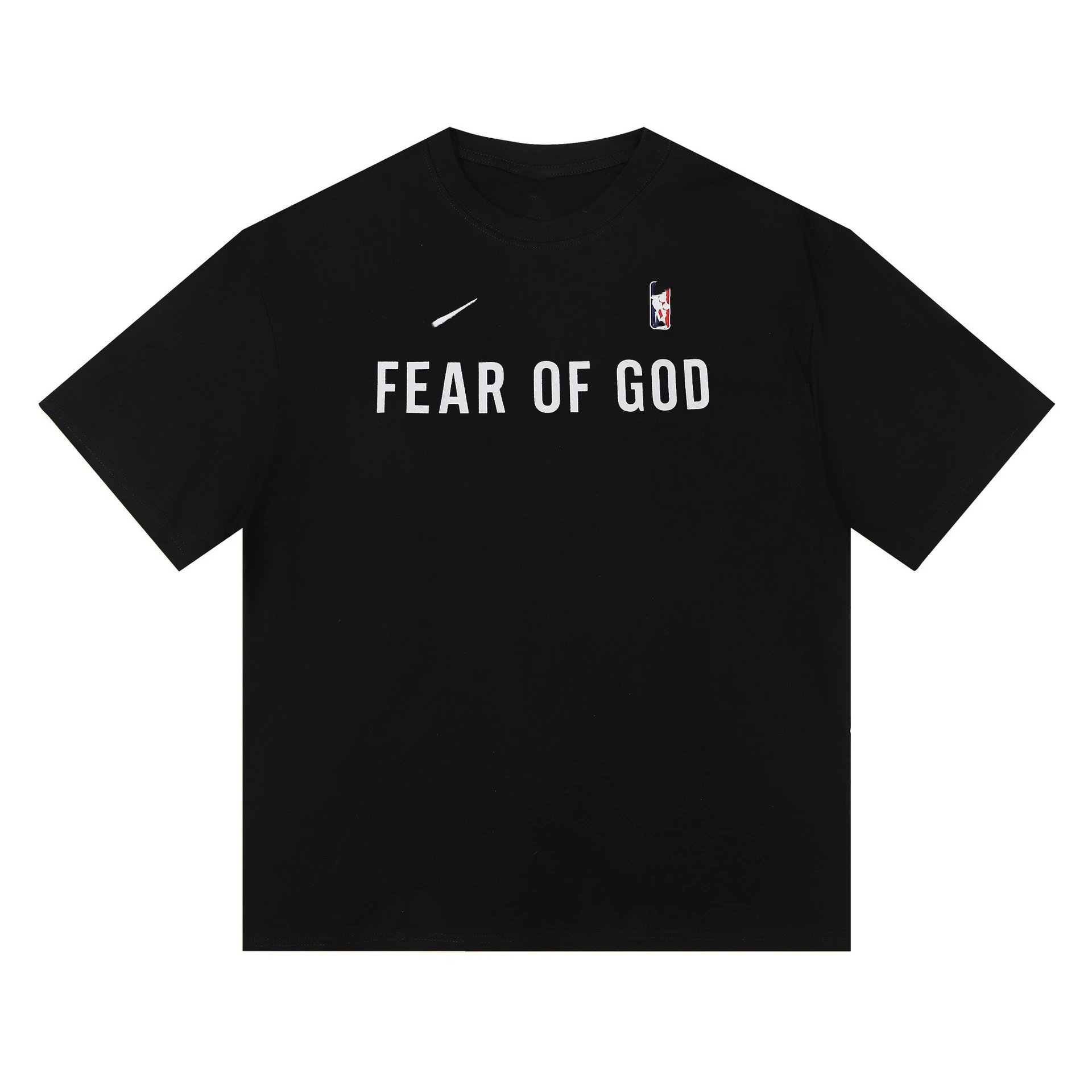 Fear Of God Essentials White Black Cream Graphic T-Shirt Mesh Shorts Set