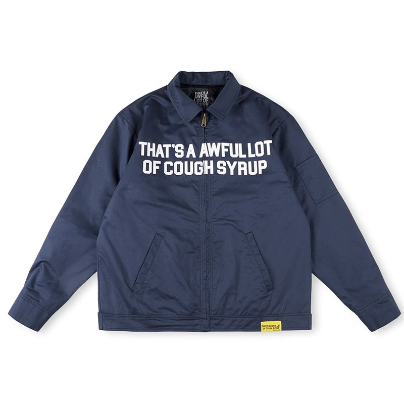 That's A Awful Lot Of Cough Syrup Beige Graphic Zip-Up Jacket