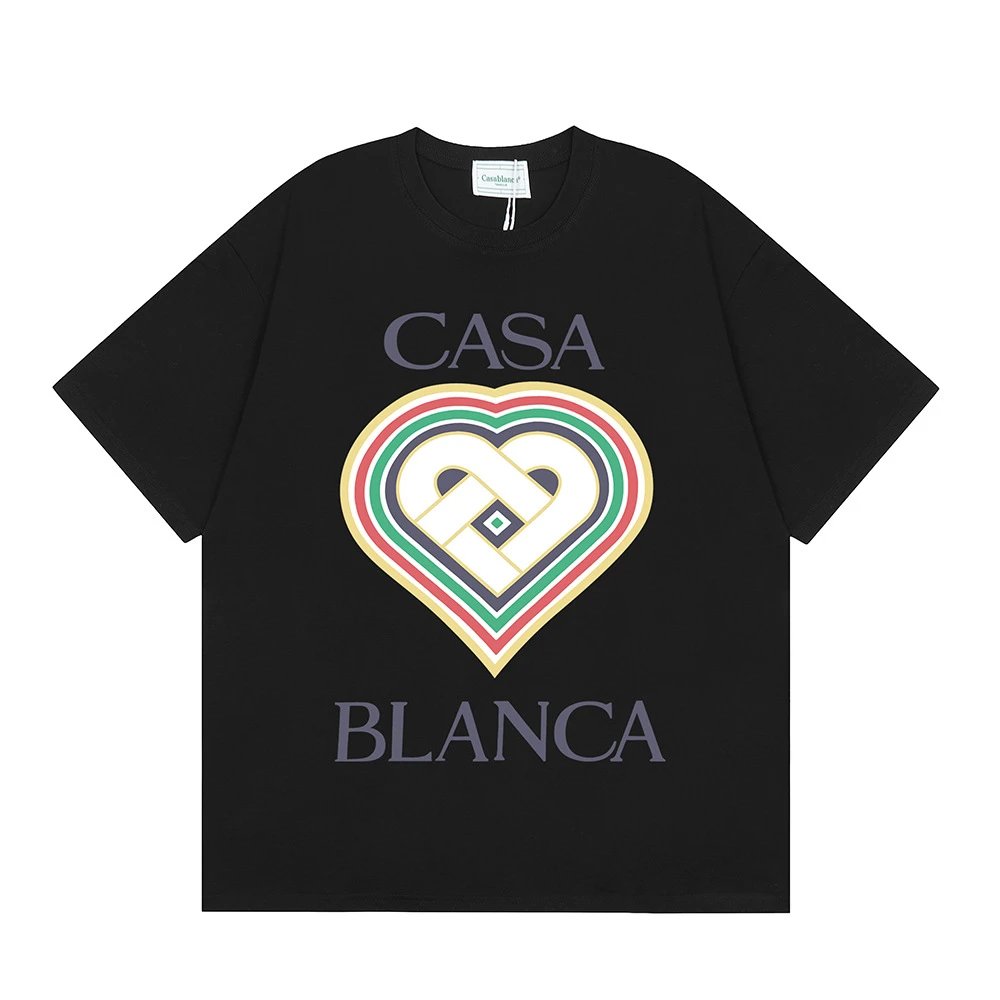 Casablanca Printed Unisex Loose Short-Sleeved T-Shirt