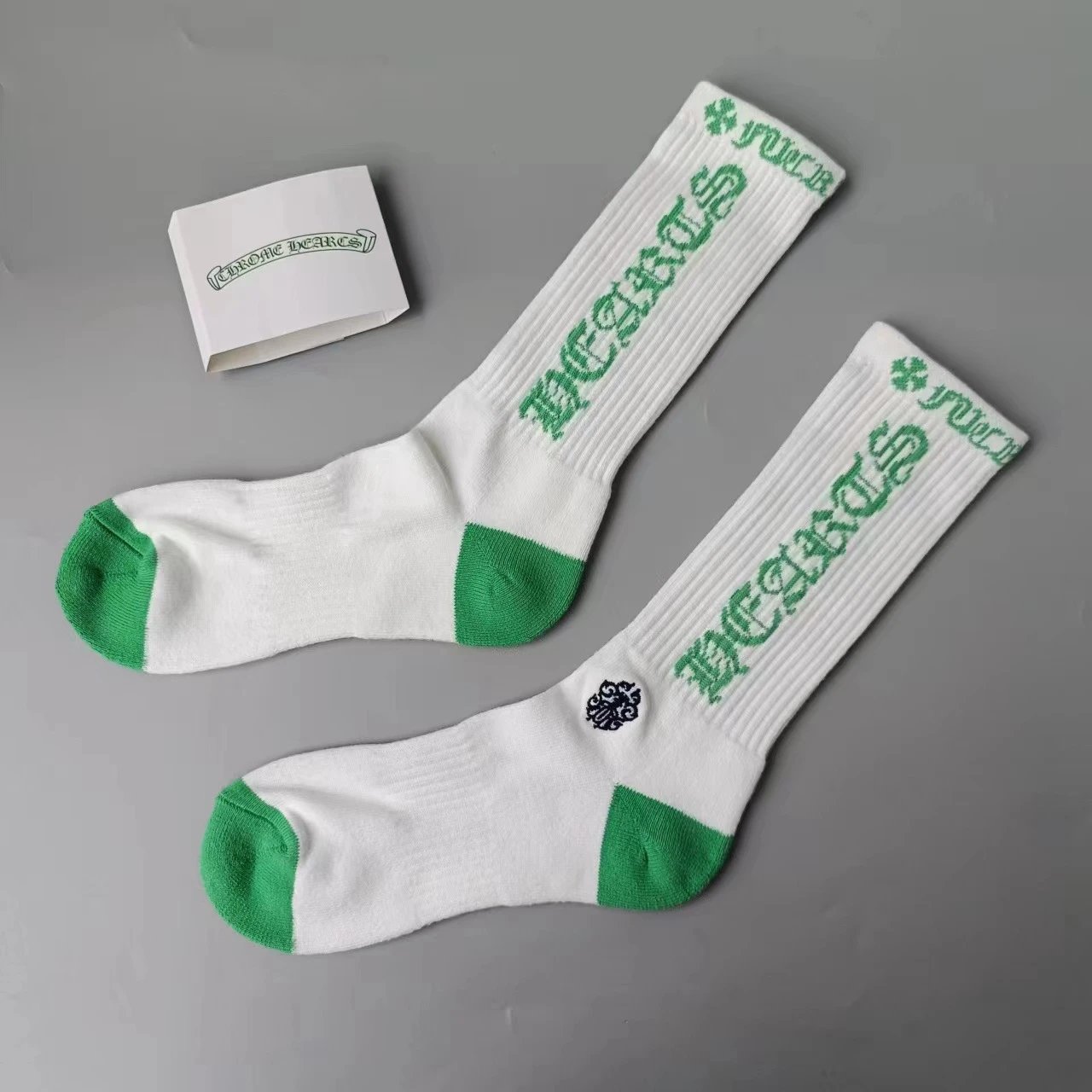 Sanskrit Striped Skull Cotton Socks photo 2