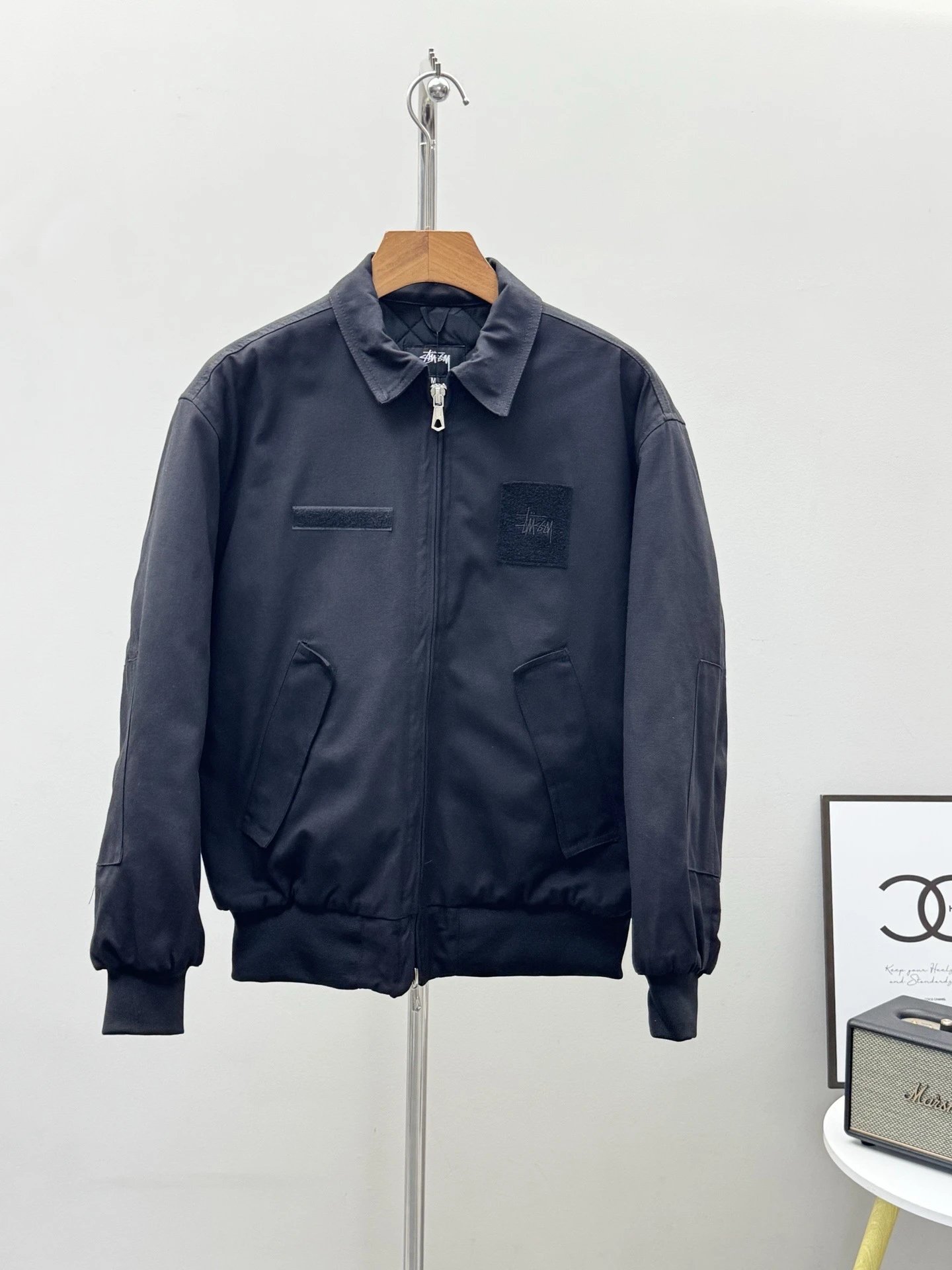 Stussy Hooded Zip-Up Maroon Streetwear Jacket