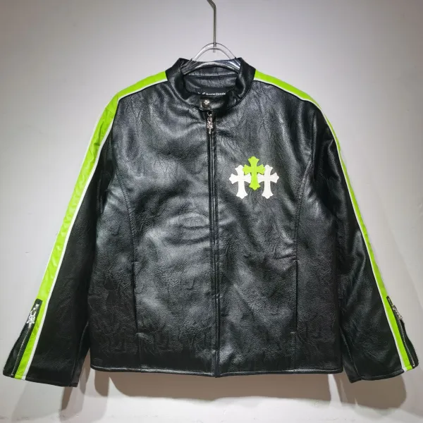 Running Cheetahs x Ferrari Racing Leather Jacket Black Red - 9