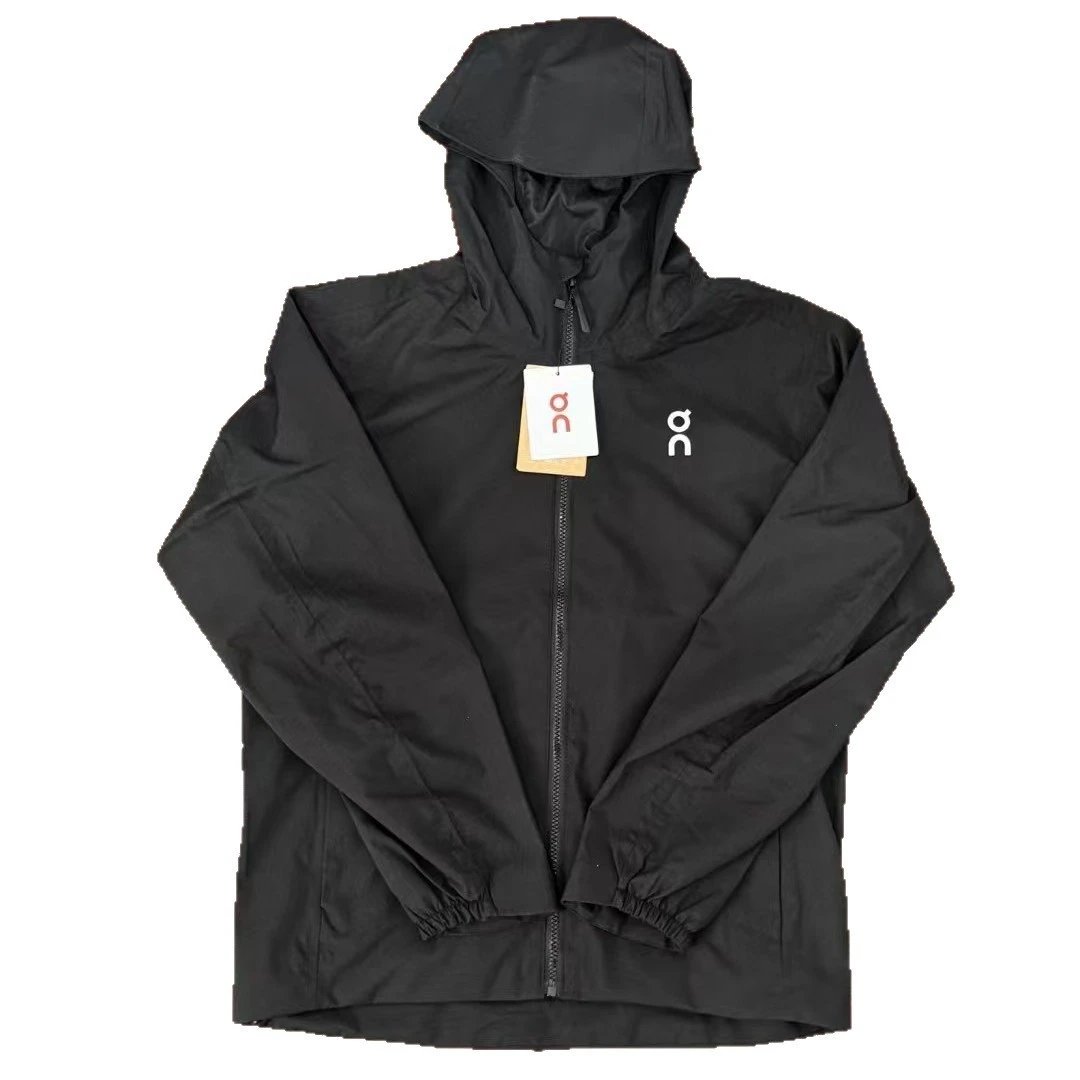 On Running Windbreaker White Olive Black Lightweight Hooded Jacket