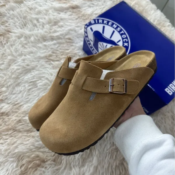 Birkenstock Boston Wool Gray Clogs - 5