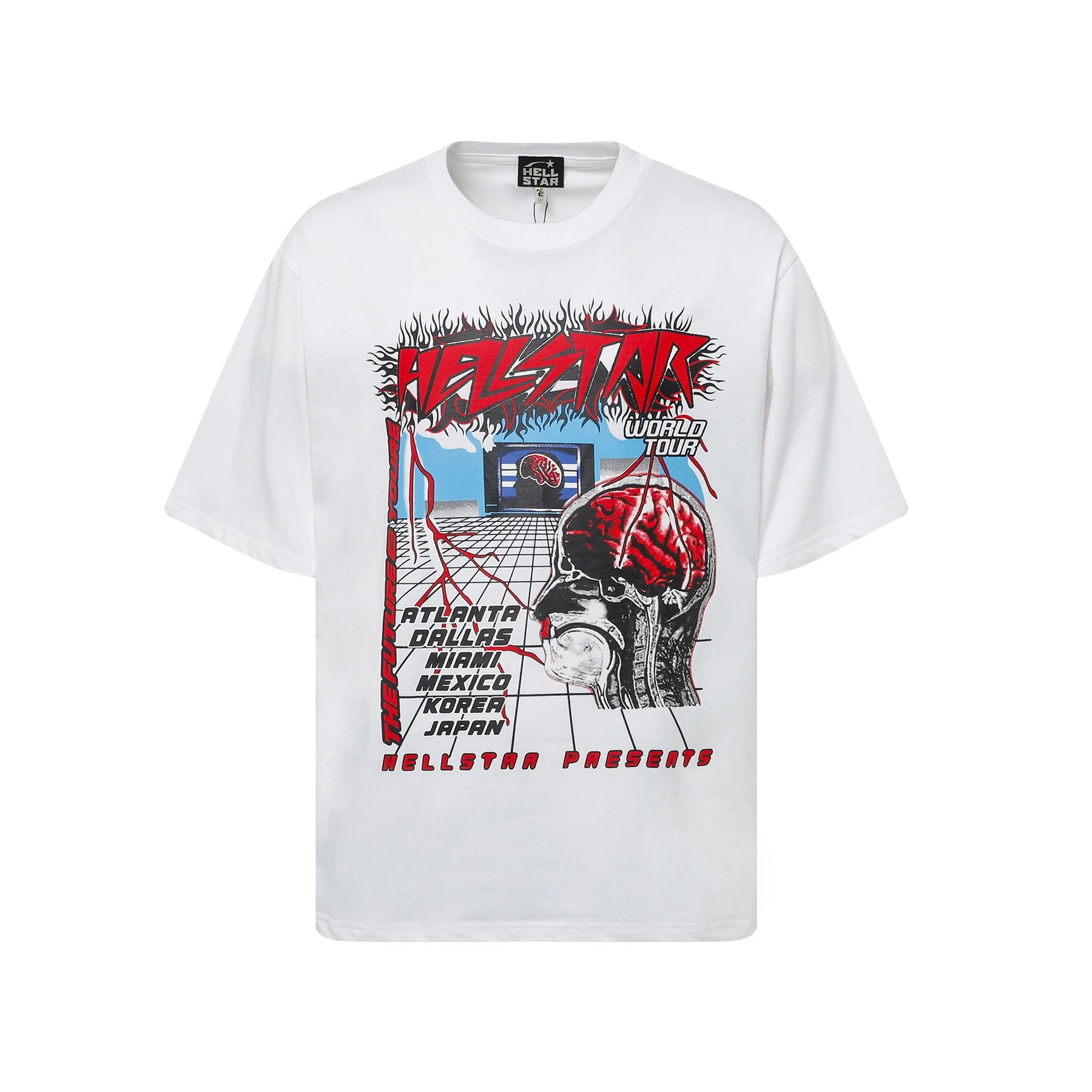 Hellstar Red Graffiti Print Oversized T-Shirt