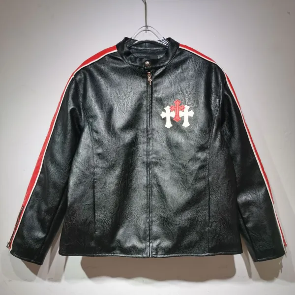 Running Cheetahs x Ferrari Racing Leather Jacket Black Red - 8