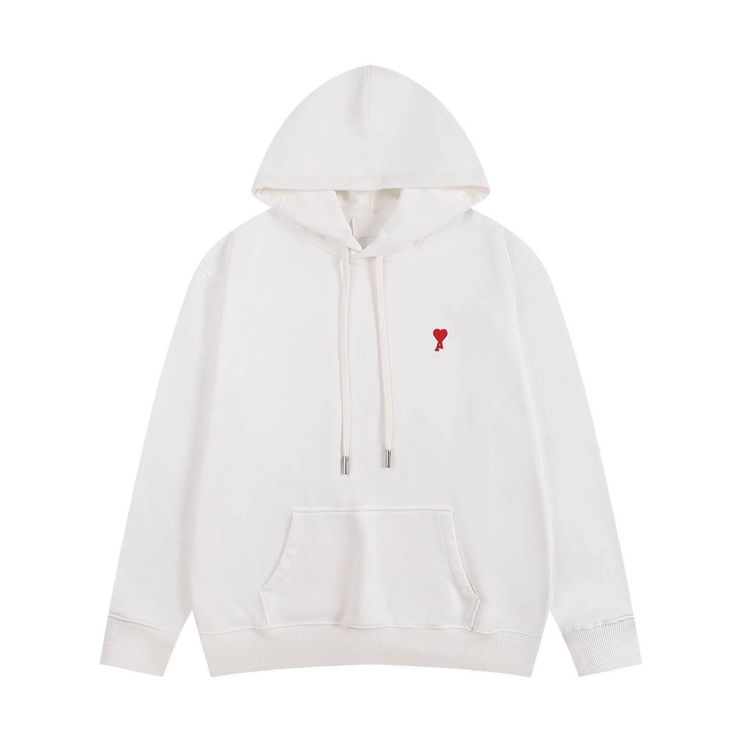 Ami Paris Black Heart Embroidery Oversized Hoodie