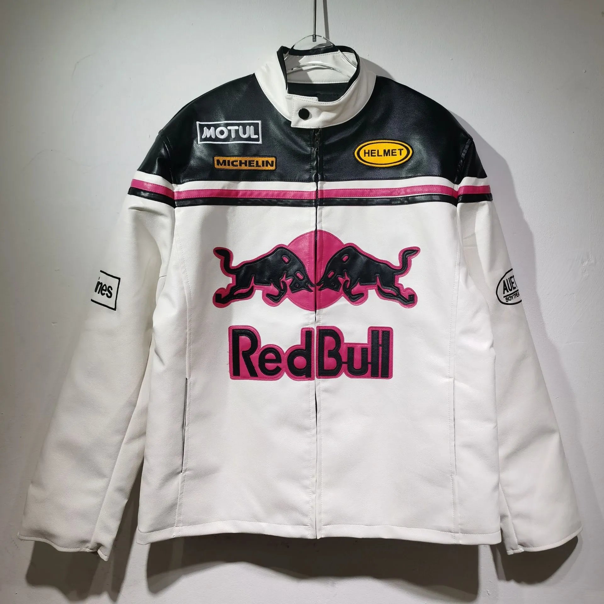 Running Cheetahs x Ferrari Racing Leather Jacket Black Red - 3