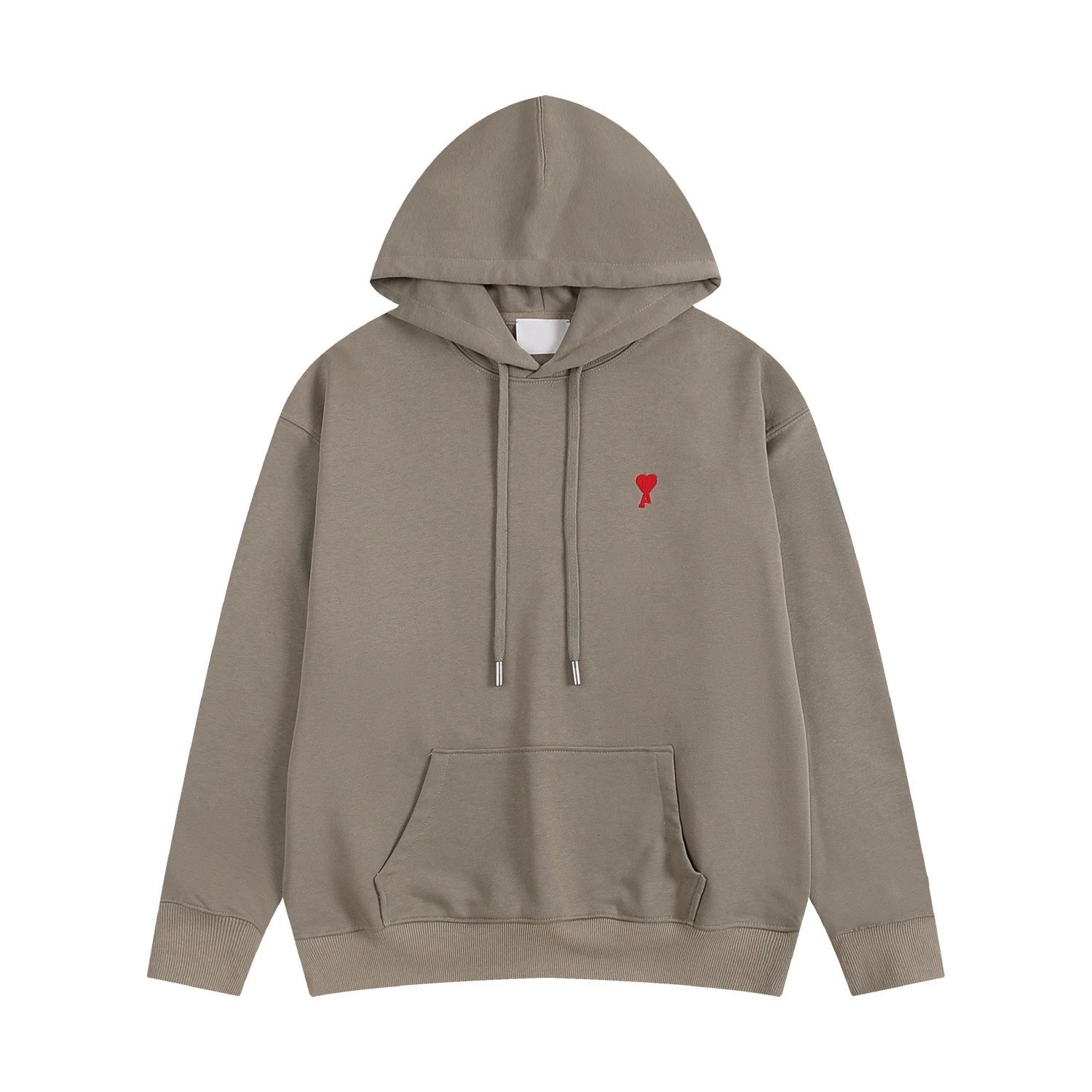 Ami Paris Black Heart Embroidery Oversized Hoodie