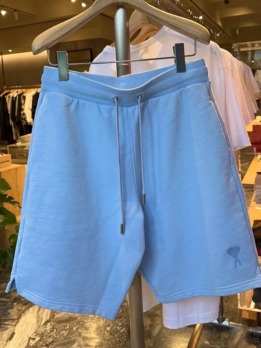 AMI CLAMS summer new love A-line embroidery men's shorts loose sports casual shorts