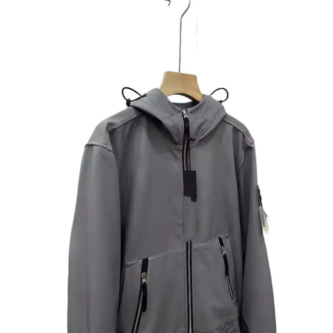 Stone Island Shadow Project Black Hooded Zip-Up Jacket