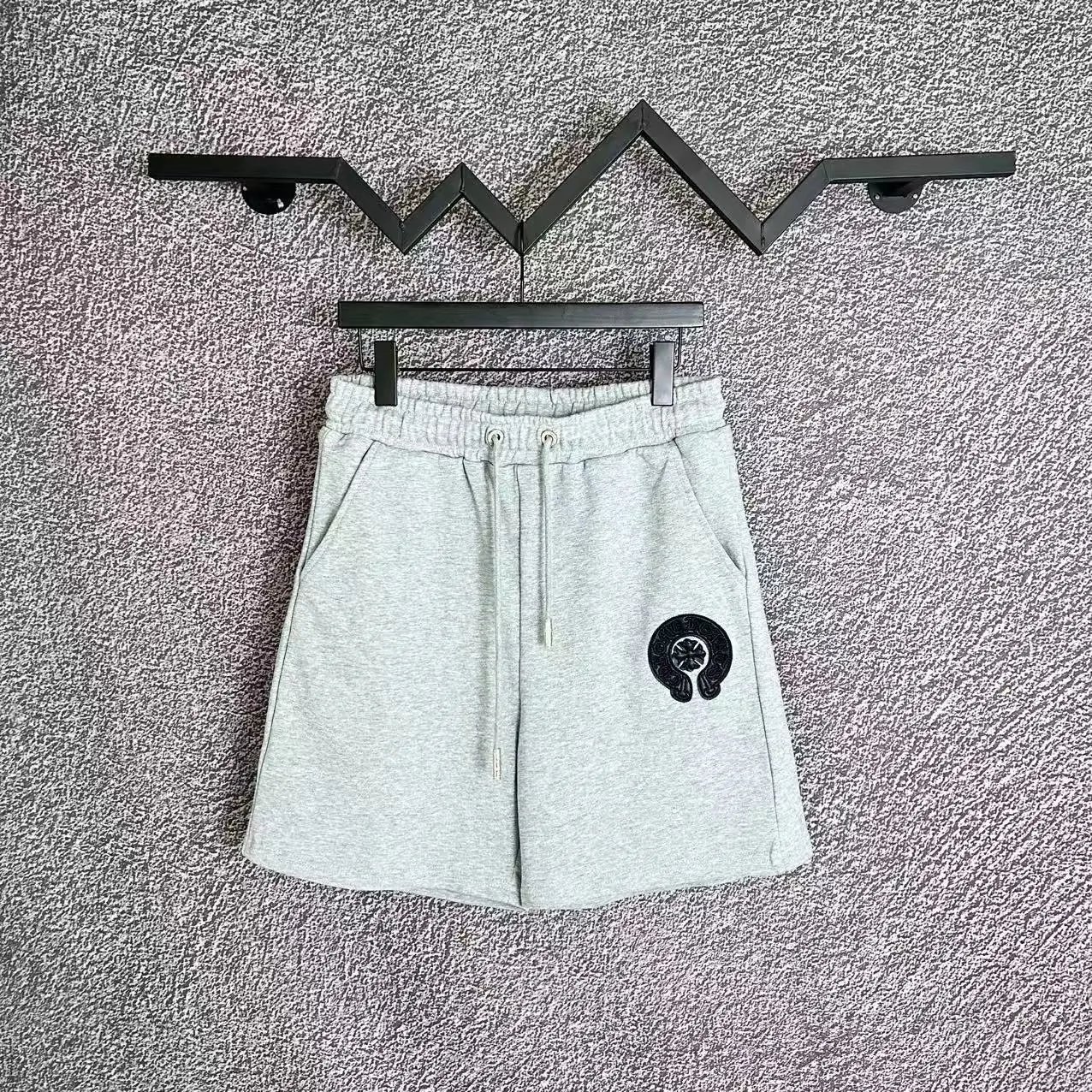 Chrome Hearts Black Cross Embroidered Drawstring Shorts