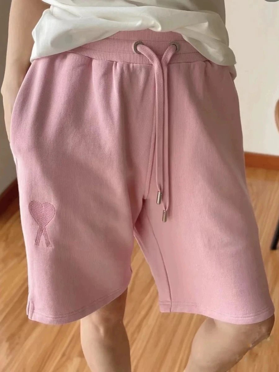 Cotton Shorts Light Blue Embroidered Logo Casual