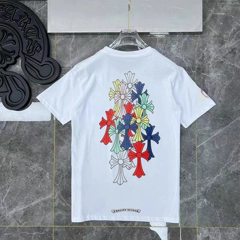 Chrome Hearts Black Gothic Cross Print T-Shirt