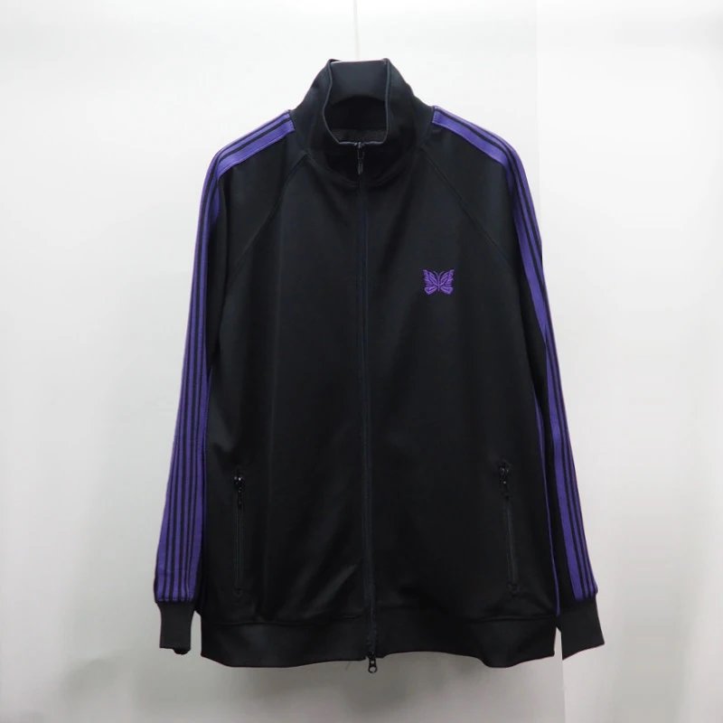 Adidas Track Jacket Black Butterfly Embroidery Sportswear