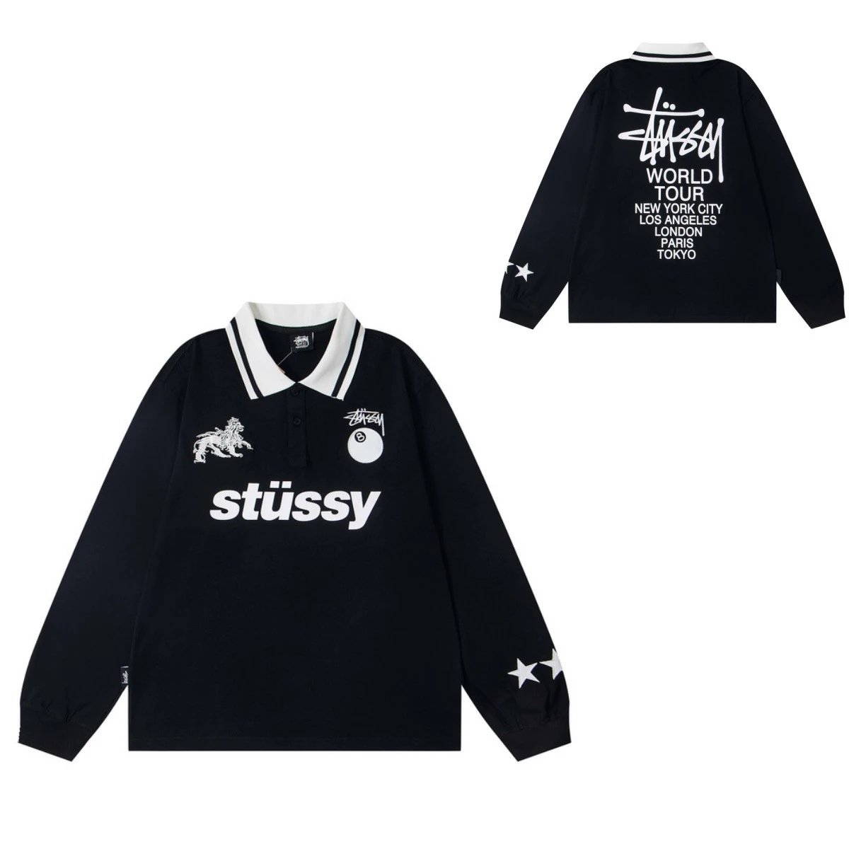 Nike Stussy Black Collaboration Crewneck Sweatshirt