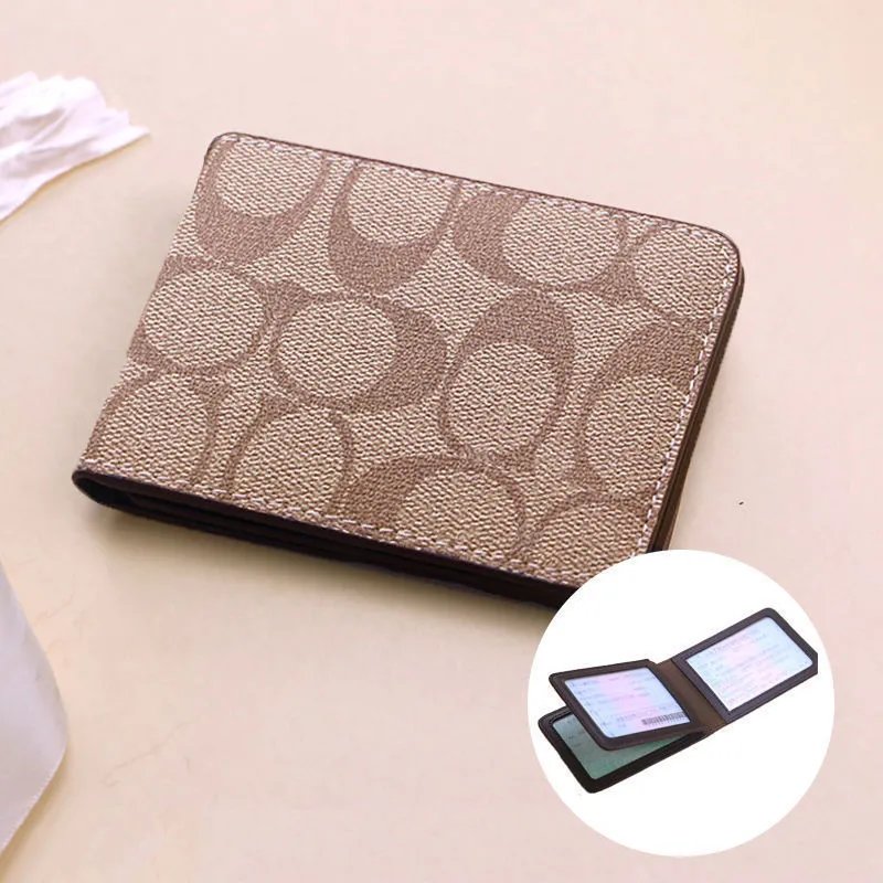 Coach Signature Beige Monogram Bifold Wallet