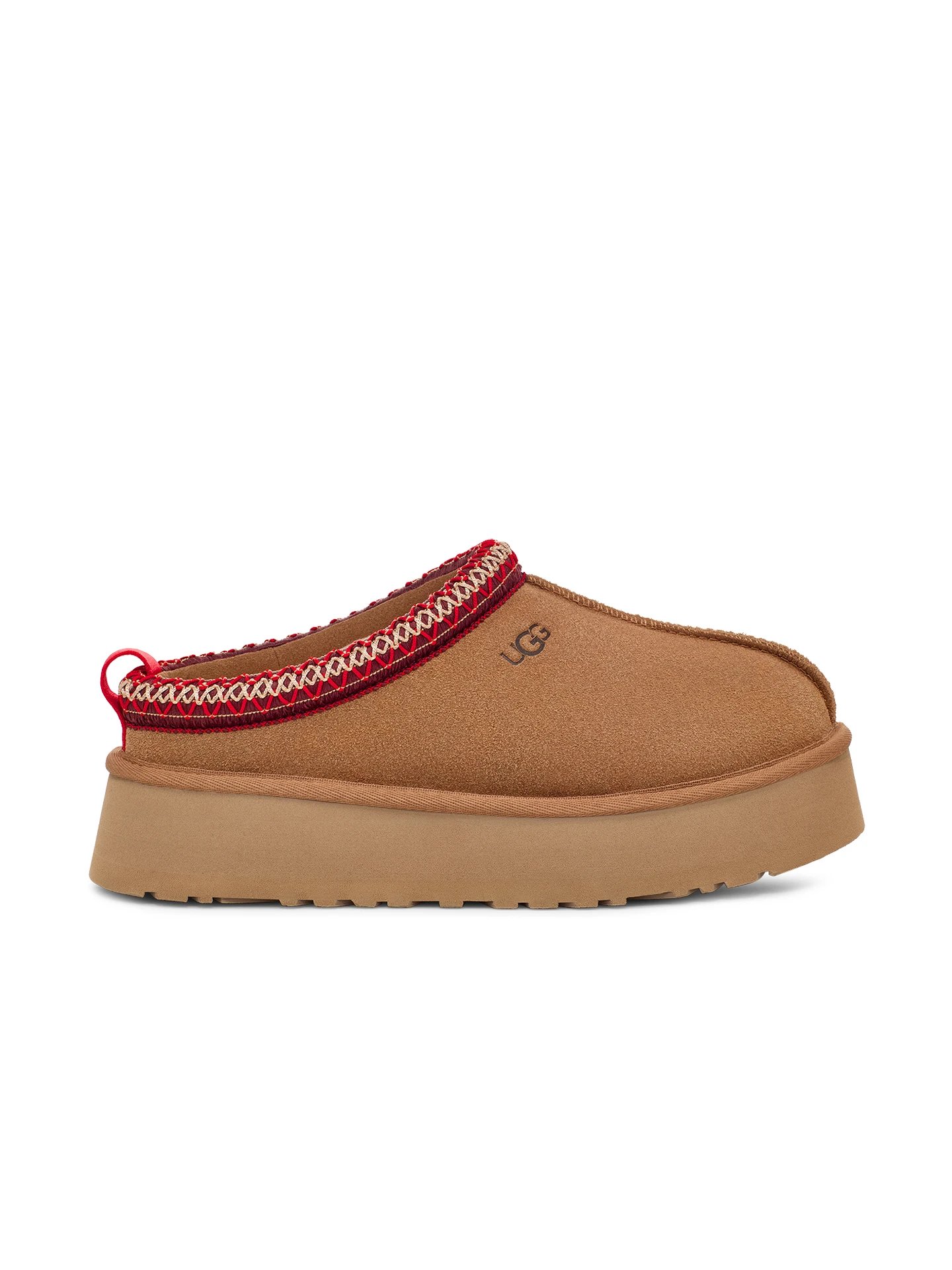 UGG Platform Slide Beige Lace Trim Slipper