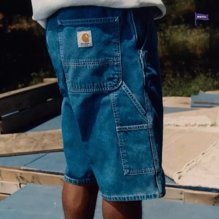 Carhartt Workwear Light Blue Relaxed Fit Denim Shorts