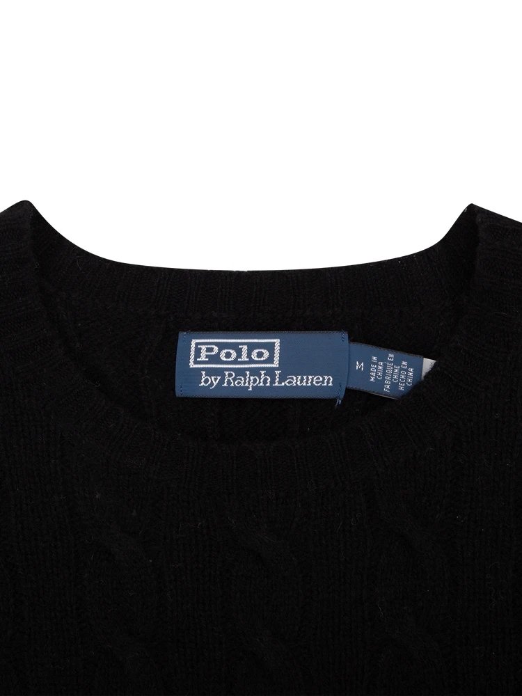 Polo Ralph Lauren Black Cable Knit Sweater