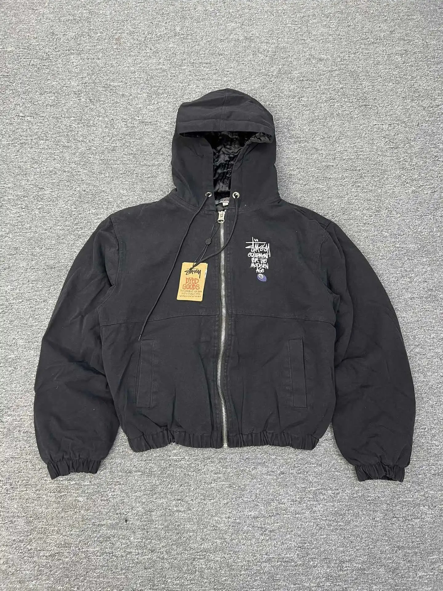 Stussy Hooded Zip-Up Maroon Streetwear Jacket