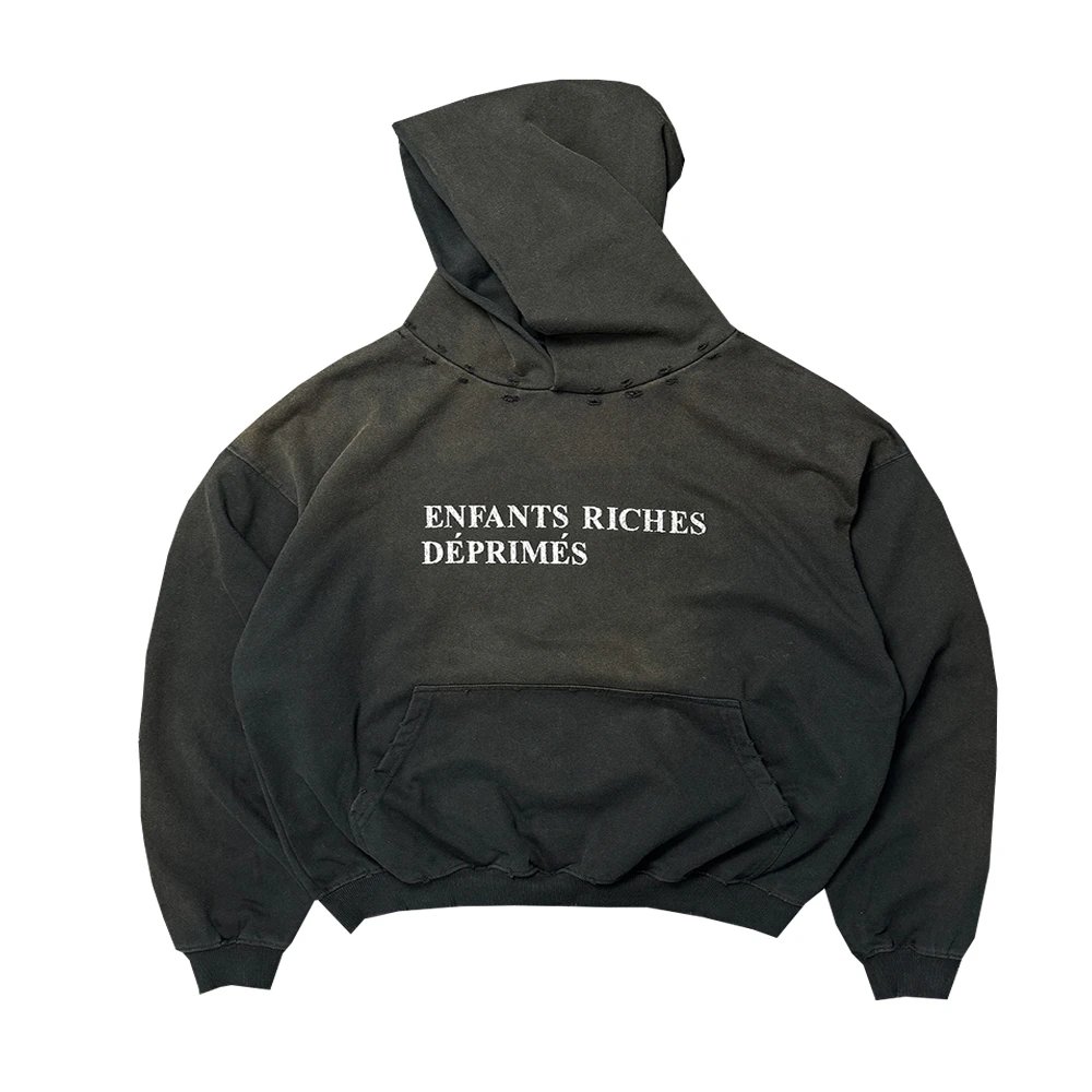 ERD Slogan Hole Hooded Sweatshirt photo 3