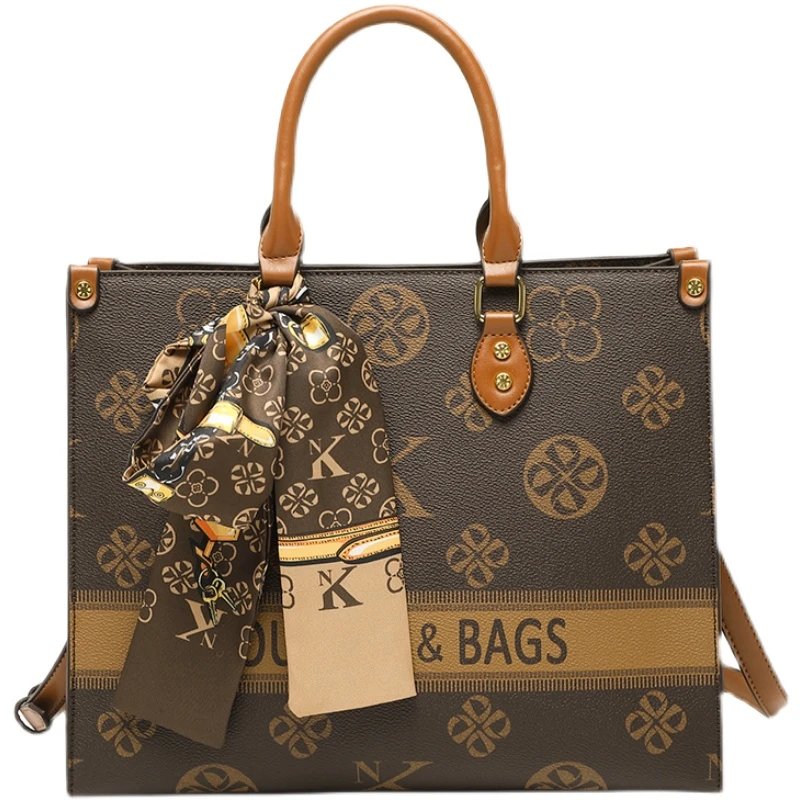 I.T Fankles H.K Brown Monogram Tote Bag