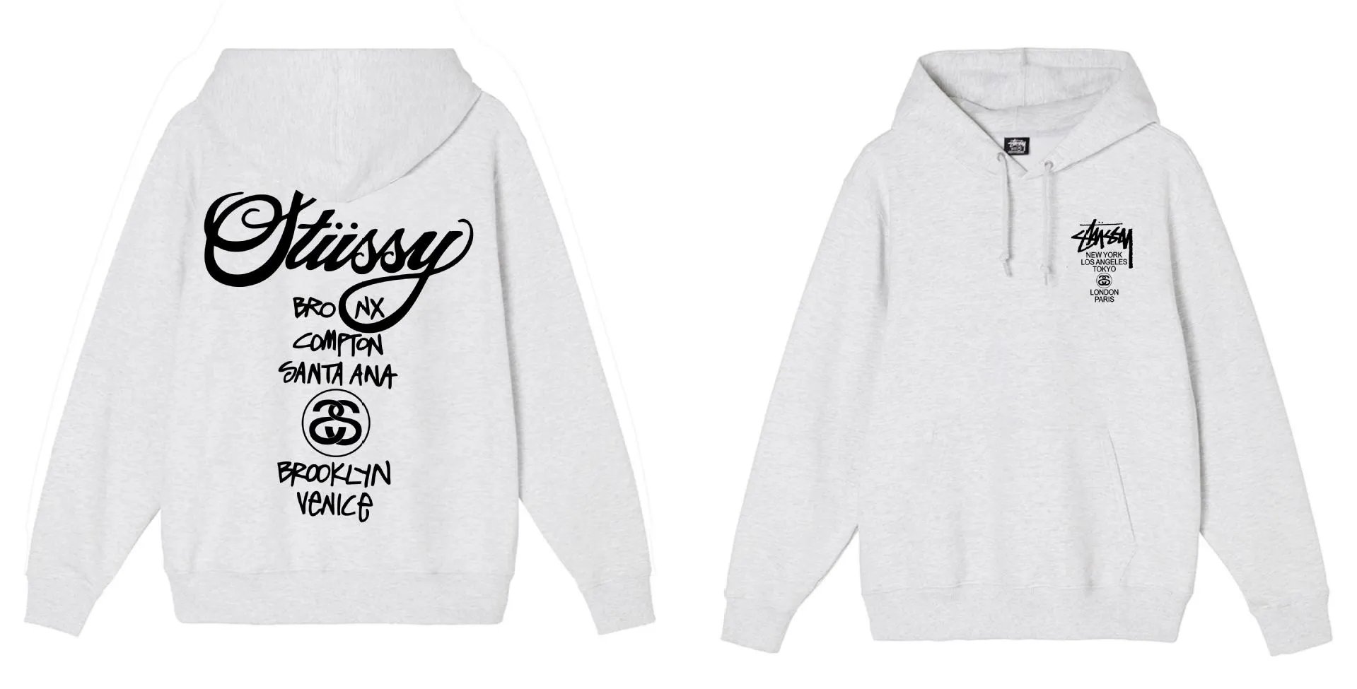 Stussy Classic Black Graphic Hooded Sweatshirt
