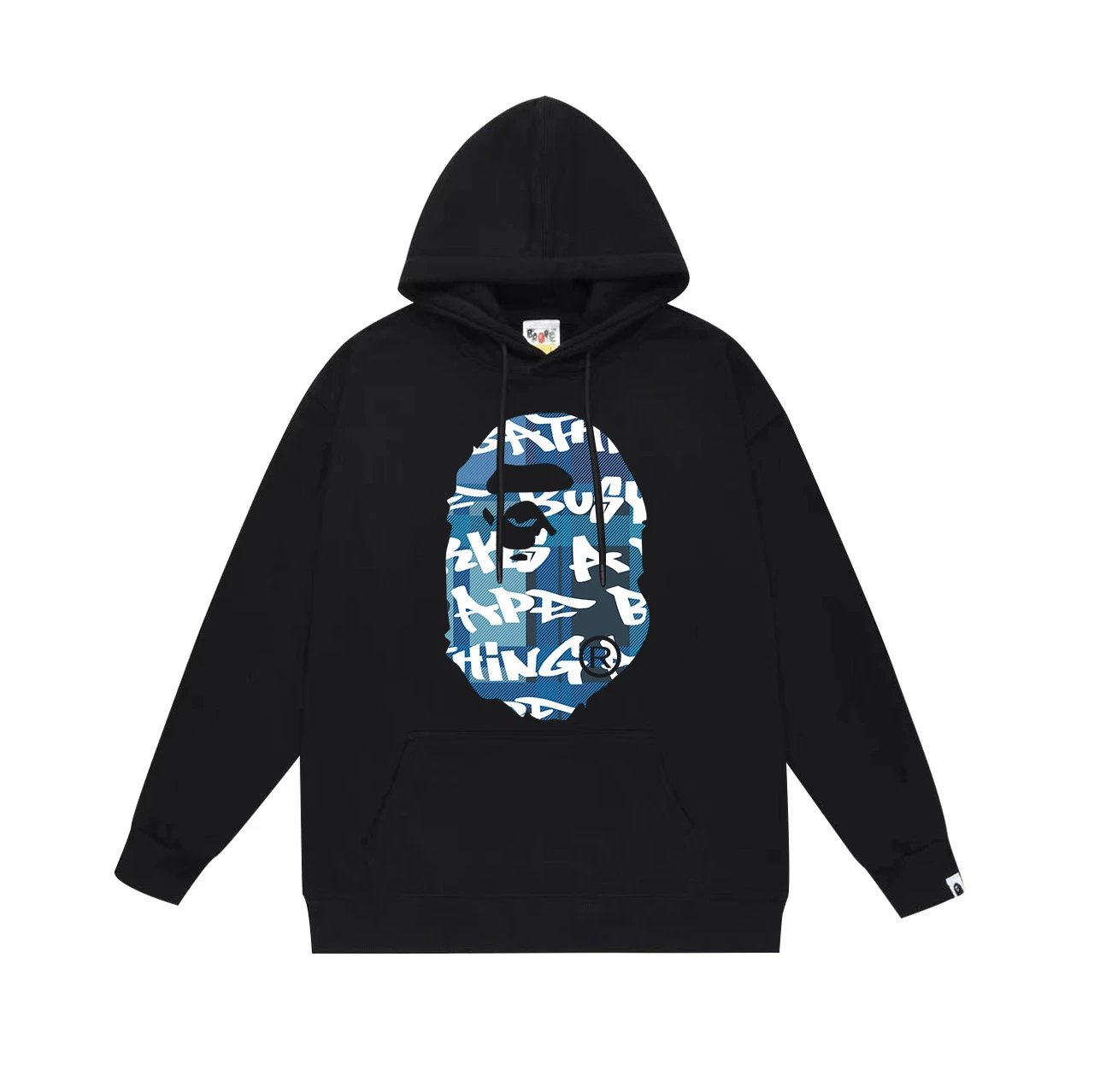 A Bathing Ape Black Graffiti Print Hooded Sweatshirt